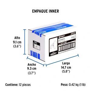 Cubretaladro negro de 1-3/4