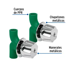 Foset Caja con 2 llaves de PPR y manerales metálicos para empotrar