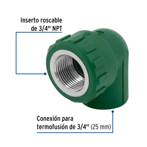 Codo 90° PPR, 3/4