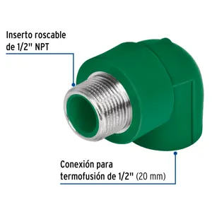 Codo 90° PPR,  1/2