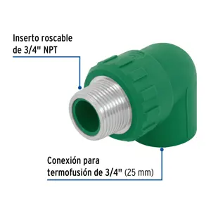 Codo 90° PPR,  3/4