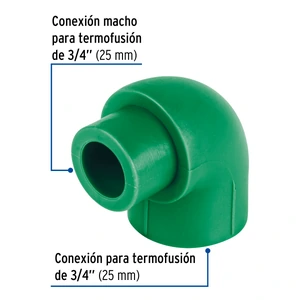 Codo 90° PPR,  3/4