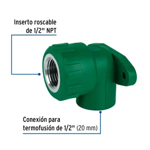 Codo oreja 90° PPR, 1/2