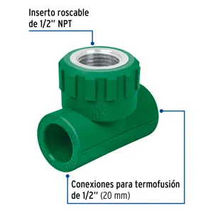Tee hembra de PPR 1/2