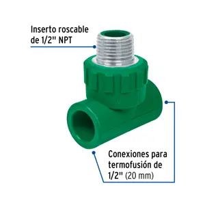 Tee macho de PPR 1/2