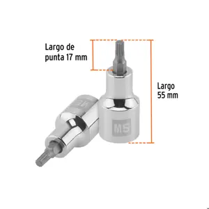 Dado punta corta bristol M5, cuadro 1/2
