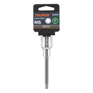 Dado punta larga bristol M6, cuadro 1/2