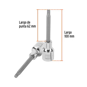 Dado punta larga bristol M6, cuadro 1/2