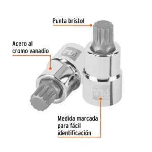 Dado punta corta bristol M14, cuadro 1/2