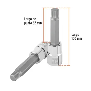 Dado punta larga bristol M14, cuadro 1/2
