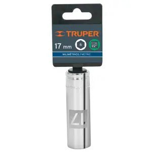 13357 / D-1217-ML Dado largo de 17 mm, 6 puntas, cuadro 1/2