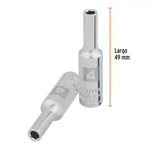 Dado largo de 4 mm, 6 puntas, cuadro 1/4