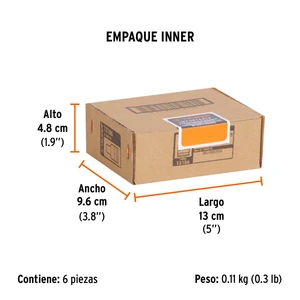 Dado de 4 mm, 6 puntas, cuadro 1/4