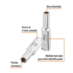 Dado largo de 5.5 mm, 6 puntas, cuadro 1/4