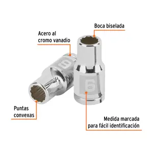 Dado de 6 mm, 12 puntas, cuadro 1/4