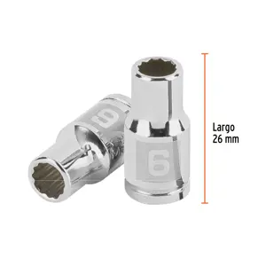 Dado de 6 mm, 12 puntas, cuadro 1/4