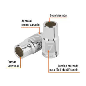 Dado de 7 mm, 12 puntas, cuadro 1/4