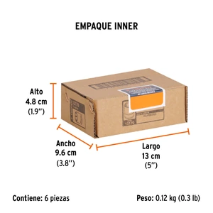 Dado de 8 mm, 6 puntas, cuadro 1/4