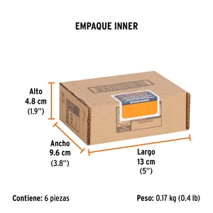 Dado de 9 mm, 6 puntas, cuadro 1/4