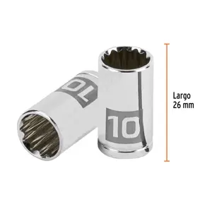 Dado de 10 mm, 12 puntas, cuadro 1/4