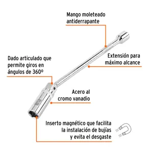 Truper Dado p/bujías cuadro 3/8