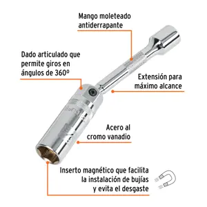 Truper Dado p/bujías cuadro 3/8