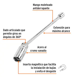 Truper Dado p/bujías cuadro 3/8