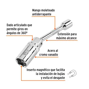 Truper Dado p/bujías cuadro 3/8