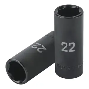 100921 / D-7322-ML Dado largo impacto de 22 mm, 6 puntas, cuadro 1/2