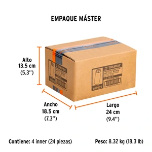 Dado largo impacto de 23 mm, 6 puntas, cuadro 1/2