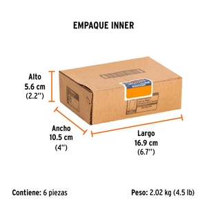 Dado largo impacto de 24 mm, 6 puntas, cuadro 1/2