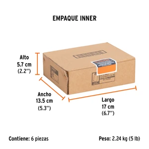 Dado largo impacto de 25 mm, 6 puntas, cuadro 1/2