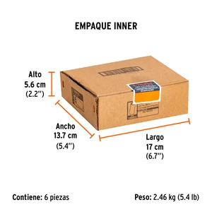 Dado largo impacto de 26 mm, 6 puntas, cuadro 1/2