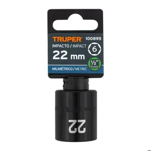 Dado de impacto de 22 mm, 6 puntas, cuadro 1/2
