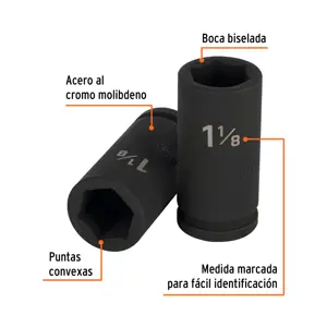 Truper Dado largo de impacto de 1-1/8
