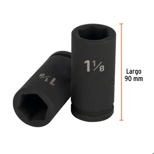 Truper Dado largo de impacto de 1-1/8