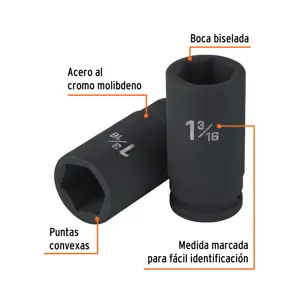 Truper Dado largo de impacto de 1-3/16