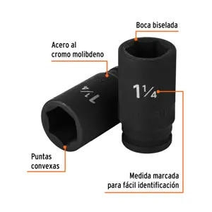 Truper Dado largo de impacto de 1-1/4