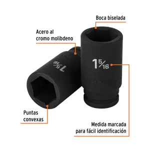 Truper Dado largo de impacto de 1-5/16