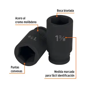 Truper Dado largo de impacto de 1-3/8