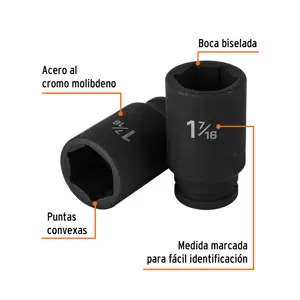 Truper Dado largo de impacto de 1-7/16