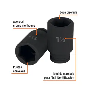Truper Dado largo de impacto de 1-1/2