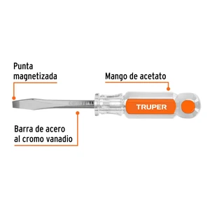 Truper Desarmador plano 1/4 x 3