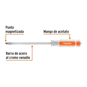 Truper Desarmador plano 1/4 x 6