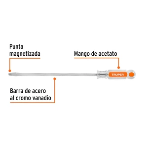 Truper Desarmador plano 1/4 x 9