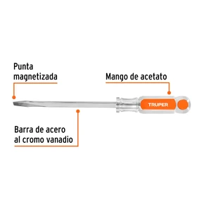 Truper Desarmador plano barra 5/16 x 6