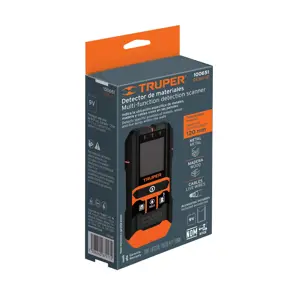Truper Detector de materiales detrás de muros, profundidad máx 12cm