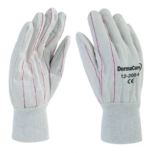 DERMACARE-12-200 / 12-200 Guante de lona doble palma blanco