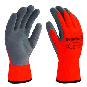 DERMACARE-43-975-9 / 43-975-9 Guante de Acrí­lico Naranja Recubierto de Látex en Palma - Talla 9