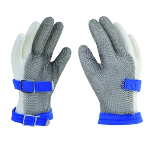 DERMACARE-50-300-L / 50-300-L Guante de malla de acero inoxidable con 3 dedos (1 pieza)